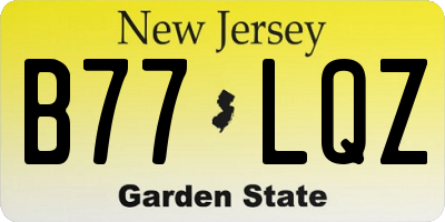 NJ license plate B77LQZ
