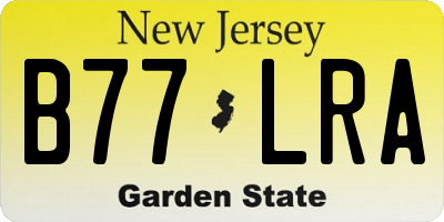 NJ license plate B77LRA