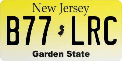 NJ license plate B77LRC