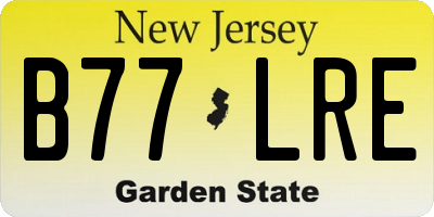 NJ license plate B77LRE