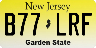 NJ license plate B77LRF