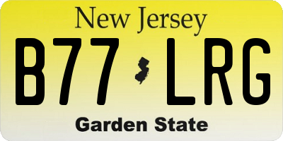 NJ license plate B77LRG