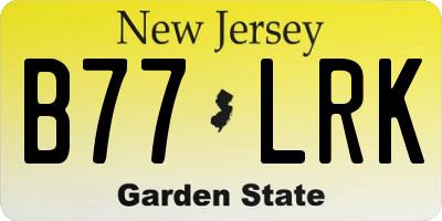 NJ license plate B77LRK
