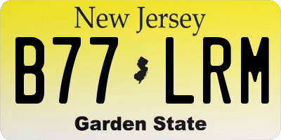 NJ license plate B77LRM