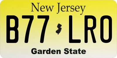 NJ license plate B77LRO