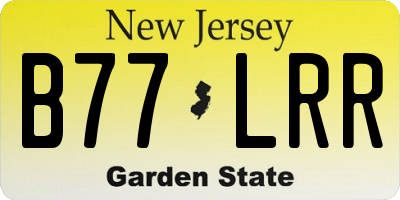 NJ license plate B77LRR