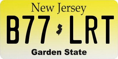 NJ license plate B77LRT