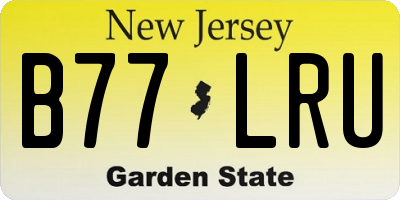 NJ license plate B77LRU