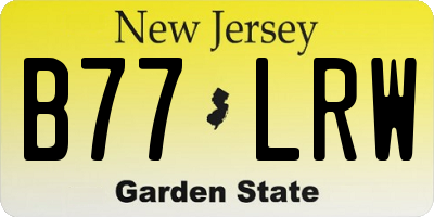 NJ license plate B77LRW