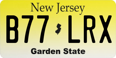 NJ license plate B77LRX