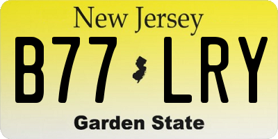 NJ license plate B77LRY