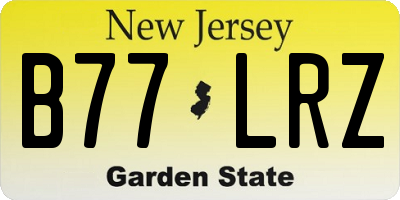 NJ license plate B77LRZ
