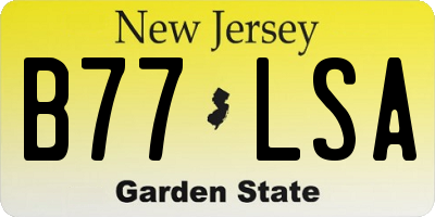 NJ license plate B77LSA