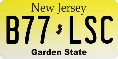 NJ license plate B77LSC