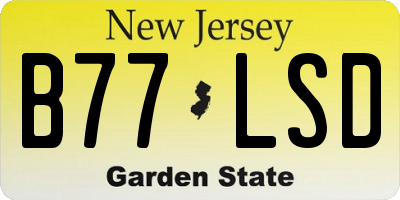 NJ license plate B77LSD