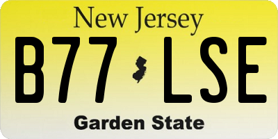 NJ license plate B77LSE