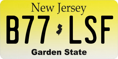 NJ license plate B77LSF