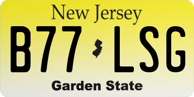 NJ license plate B77LSG