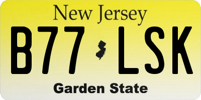 NJ license plate B77LSK