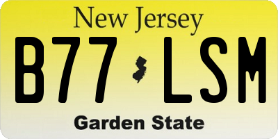 NJ license plate B77LSM