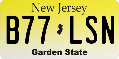 NJ license plate B77LSN
