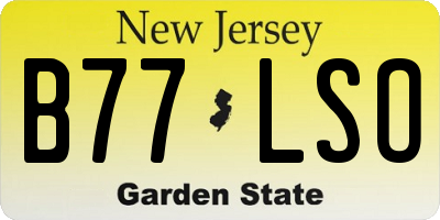 NJ license plate B77LSO