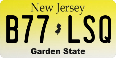 NJ license plate B77LSQ