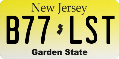 NJ license plate B77LST