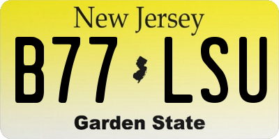 NJ license plate B77LSU