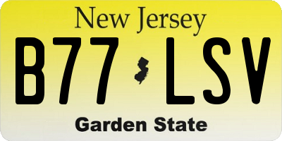 NJ license plate B77LSV