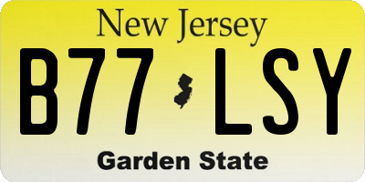 NJ license plate B77LSY