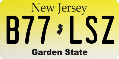 NJ license plate B77LSZ