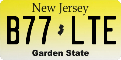 NJ license plate B77LTE