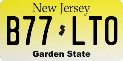 NJ license plate B77LTO