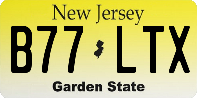 NJ license plate B77LTX
