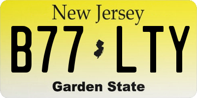 NJ license plate B77LTY