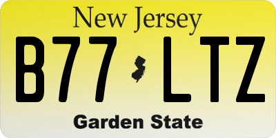 NJ license plate B77LTZ