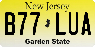 NJ license plate B77LUA