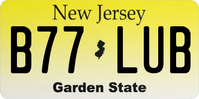 NJ license plate B77LUB