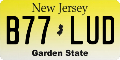 NJ license plate B77LUD