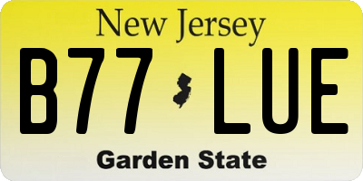 NJ license plate B77LUE