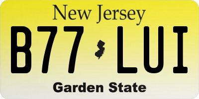 NJ license plate B77LUI