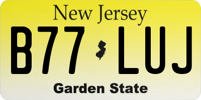 NJ license plate B77LUJ