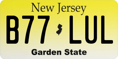 NJ license plate B77LUL