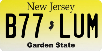 NJ license plate B77LUM