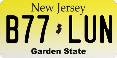 NJ license plate B77LUN
