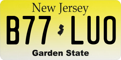 NJ license plate B77LUO