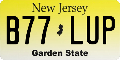 NJ license plate B77LUP