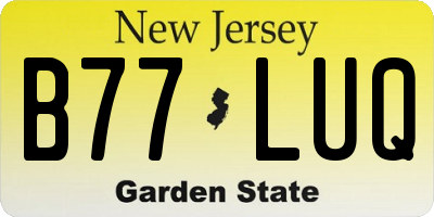 NJ license plate B77LUQ