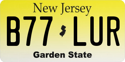 NJ license plate B77LUR